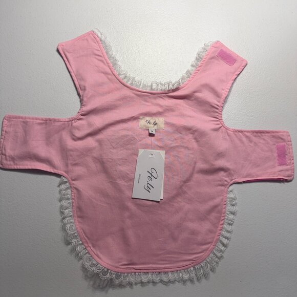 Luxury Pink Pearl Heart Dog Dress Dog Outfit with Lace Trim Cute Pet Clothe M - Picture 5 of 5